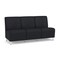 Lesro Siena Lounge Reception Armless 3 Seat Tandem Seating No Center Arms, Brushed Steel, MD Black Uph SN3102 - alternate 1